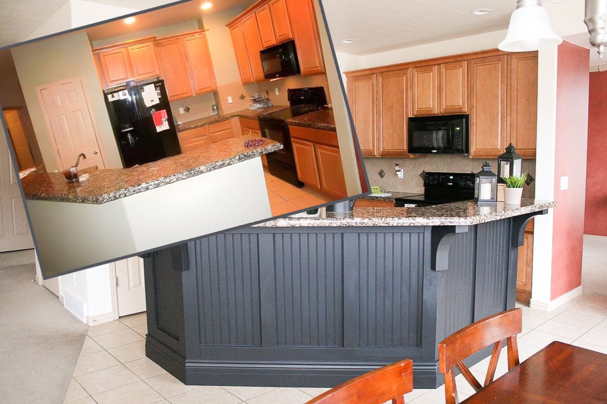 Bland to Grand: Jaw-Dropping Before and After Kitchen Island Makeover