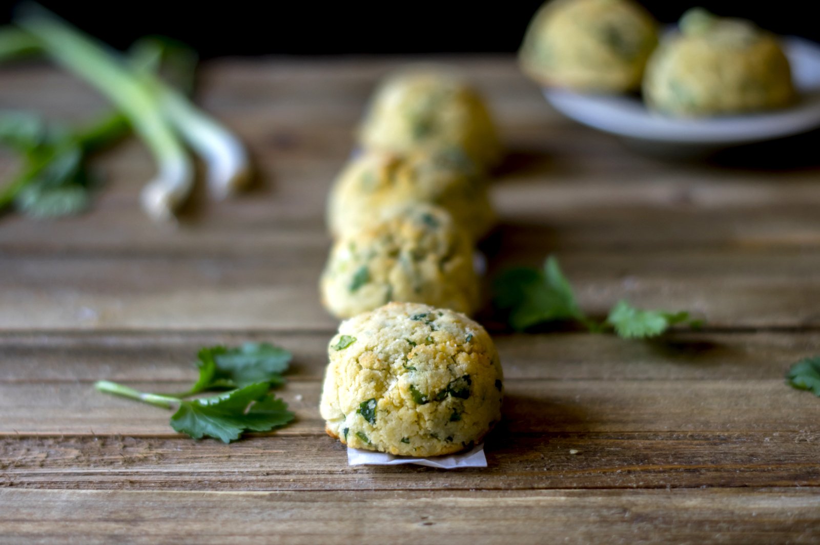 Coconut Flour Biscuits with Scallions and Herbs