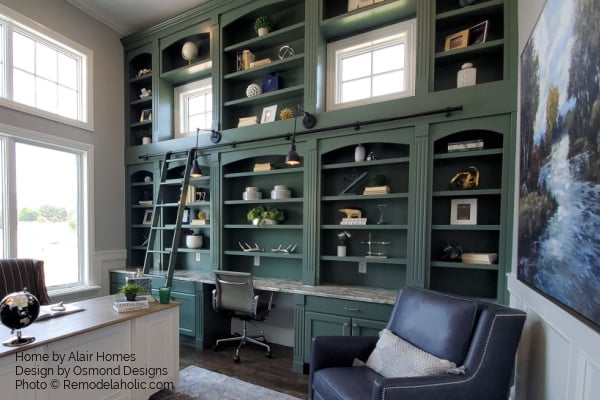 Dark Green Paint Color For Cabinet Built Ins Home Office, Sherwin Williams Succulent Lookalike, Remodelaholic UVPH21 H22