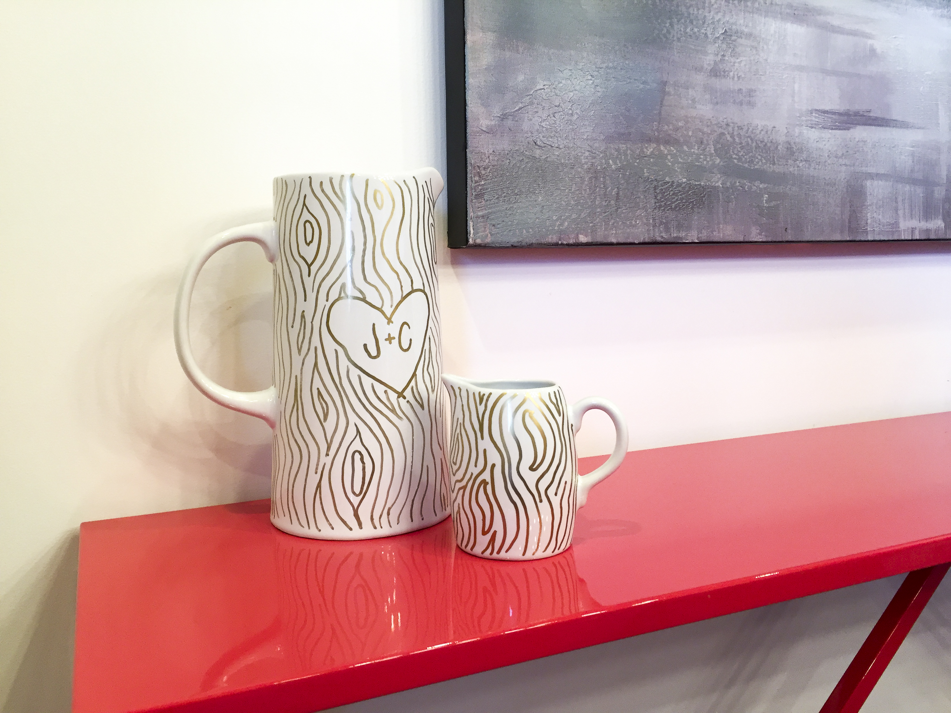 DIY Valentine’s Day Decor: Faux Bois Pitcher with Carved Heart