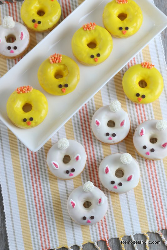 Easy Baked Donut Recipe With Easter Bunny Decorating Spring Chick Frosting Remodelaholic