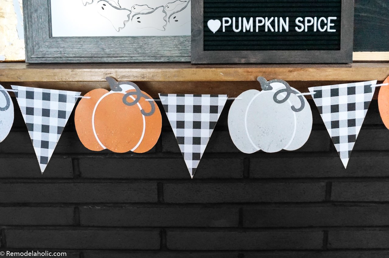 Printable Pumpkin Bunting Garland for a Farmhouse Fall or Retro Halloween Mantel