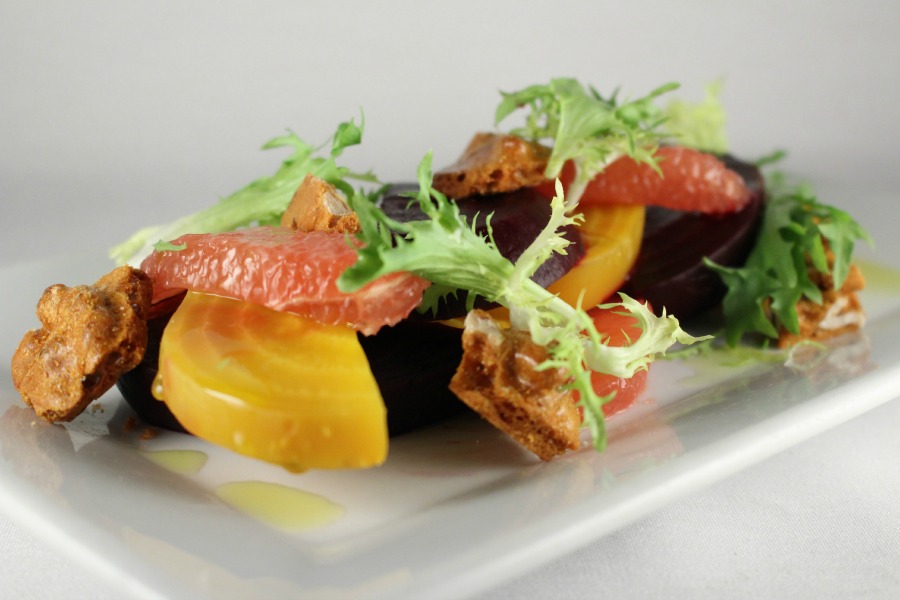Citrus Beets with Walnut Brittle