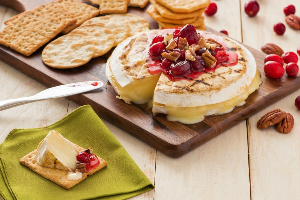 Grilled Brie with Cranberry Orange Sauce