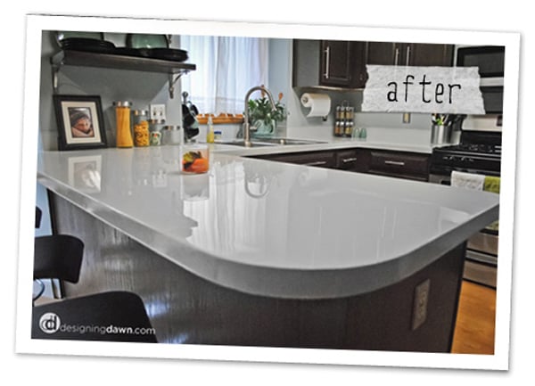 Glossy Painted Kitchen Counter Top Tutorial