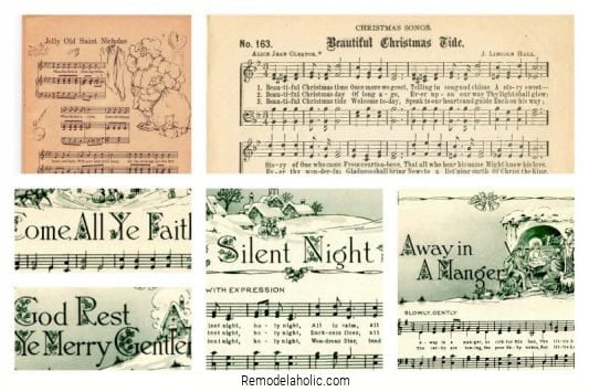 Vintage Christmas Sheet Music, Free Printables From Remodelaholic