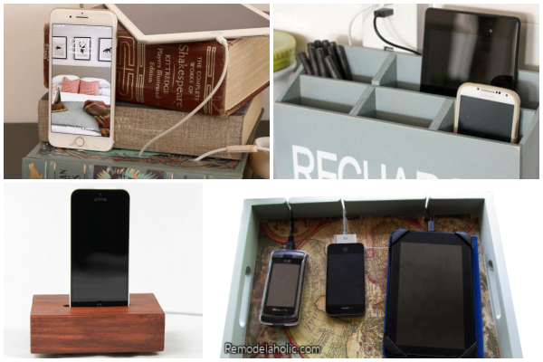 DIY Charging Station Ideas To Keep Cords Organized On Remodelaholic