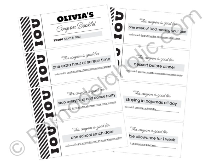 Free Printable Blank Coupon Template for Handmade Gifts or Personalized Experiences